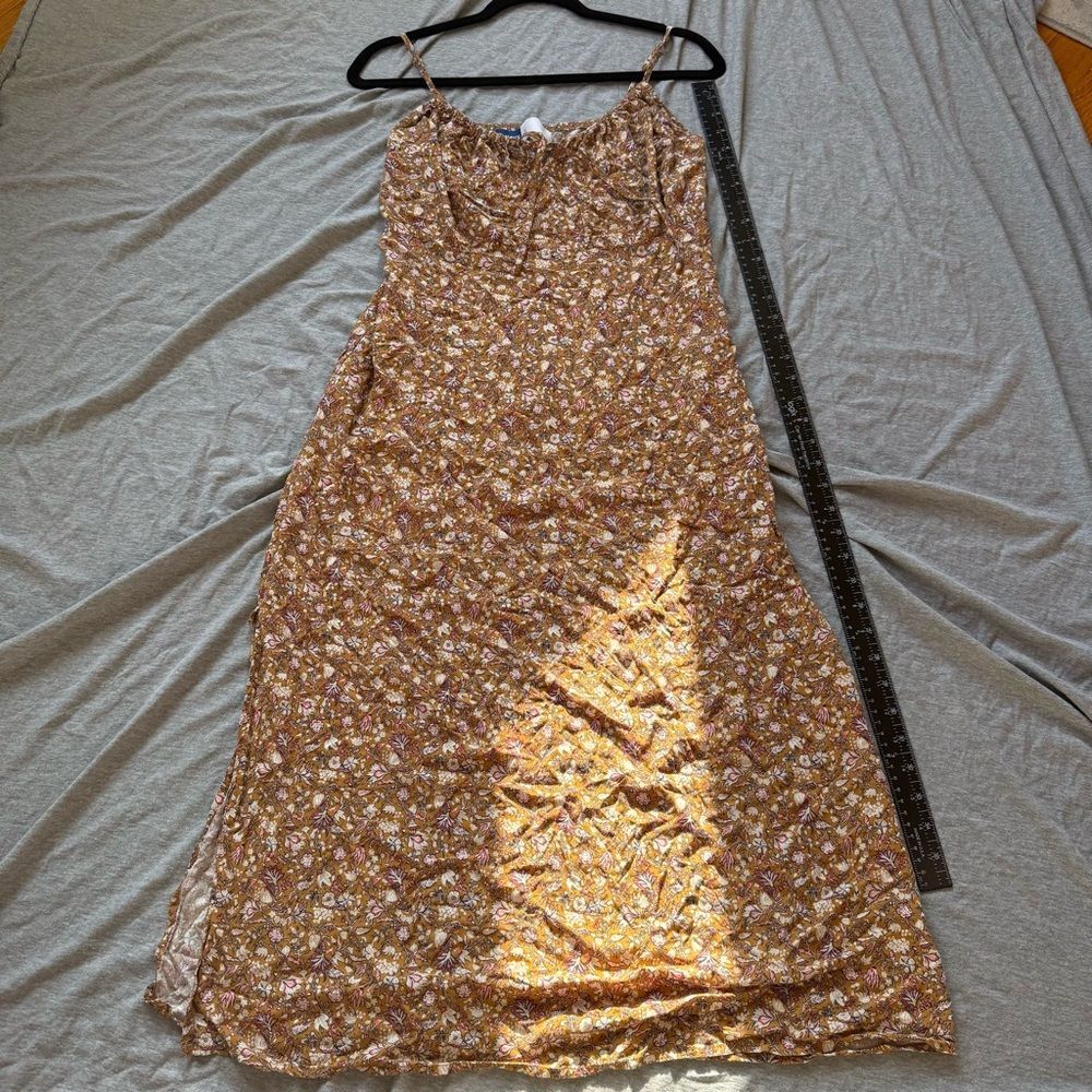 Old Navy Brown Floral Midi Dress